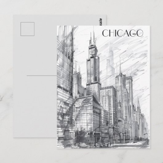 Chicago Travel Briefkaart (Voorkant / Achterkant)