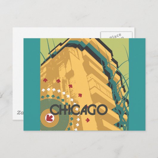 Chicago Travel Design Briefkaart (Voorkant / Achterkant)
