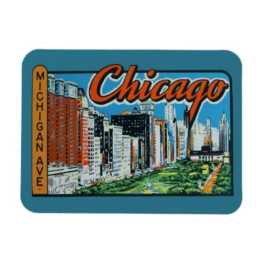 Chicago Travel Magnet Magneet (Horizontaal)