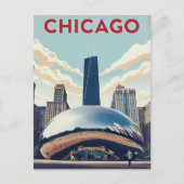 Chicago Travel Poster: The Bean and Willis Tower S Briefkaart (Voorkant)
