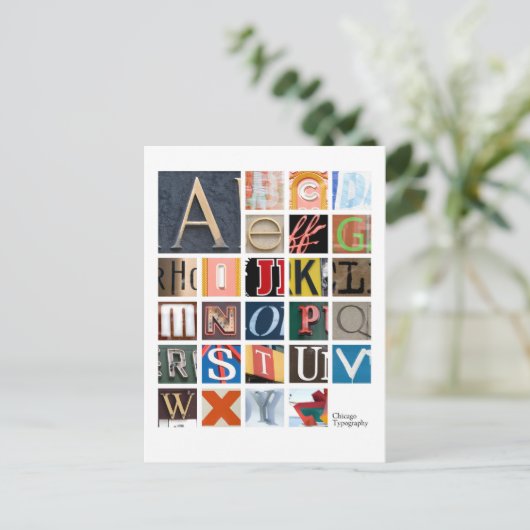 Chicago Typeography Briefkaart (Staand voorkant)