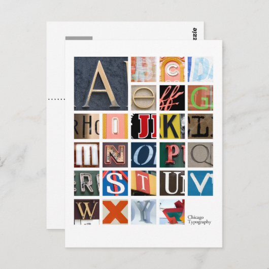 Chicago Typeography Briefkaart (Voorkant / Achterkant)