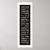 Chicago Typographic Subway Art Bus Roll Poster (Voorkant)
