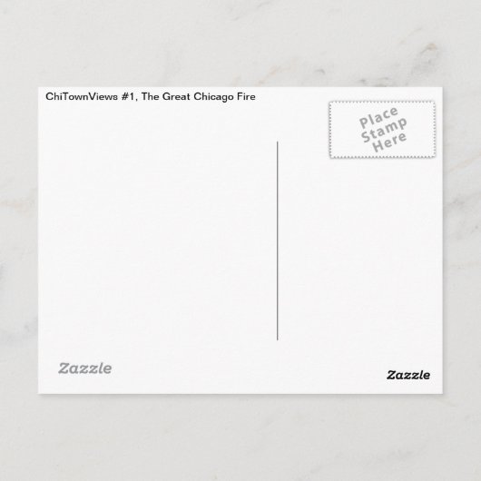 Chicago Uitzicht, het grote vuur in Chicago Briefkaart (Achterkant)