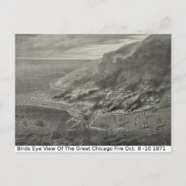 Chicago Uitzicht, het grote vuur in Chicago Briefkaart