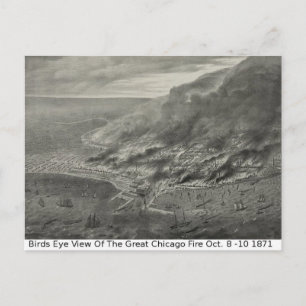 Chicago  Uitzicht, het grote vuur in Chicago Briefkaart
