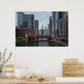 Chicago Uitzicht, kleurrijke fotografie Poster (Keuken)