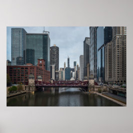 Chicago Uitzicht, kleurrijke fotografie Poster