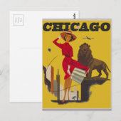  Chicago USA Air Travel Advertisement Briefkaart (Voorkant / Achterkant)