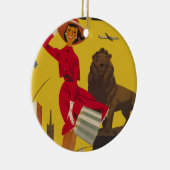 Chicago USA Air Travel Advertisement Keramisch Ornament (Rechts)