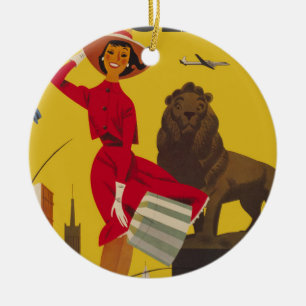  Chicago USA Air Travel Advertisement Keramisch Ornament