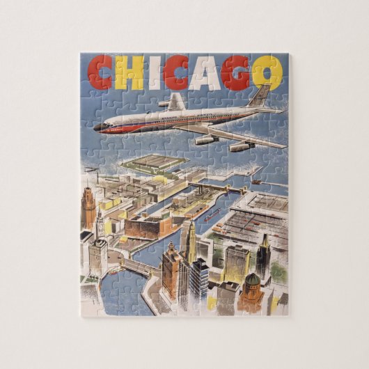  Chicago USA Air Travel Advertisement Legpuzzel (Verticaal)