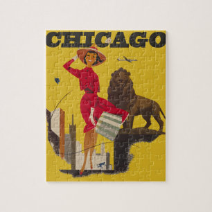  Chicago USA Air Travel Advertisement Legpuzzel