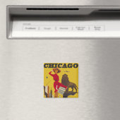  Chicago USA Air Travel Advertisement Magneet (Insitu (Vaatwasser))