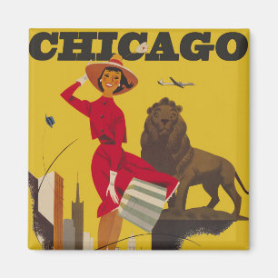  Chicago USA Air Travel Advertisement Magneet