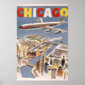  Chicago USA Air Travel Advertisement Poster (Voorkant)