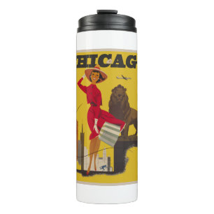 Chicago USA Air Travel Advertisement Thermosbeker