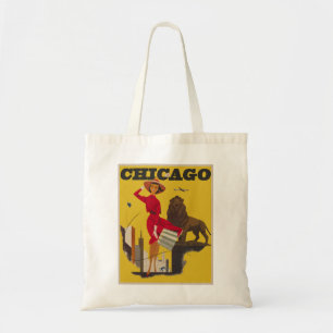 Chicago USA Air Travel Advertisement Tote Bag