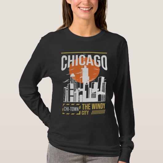 Chicago USA Chicago Skyline I Love Chicago Chi Tow T-shirt (Voorkant)