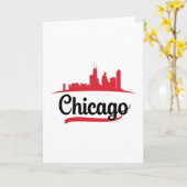 Chicago USA City Cityscape Skyline Funny Gift Kaart (Gele Bloem)
