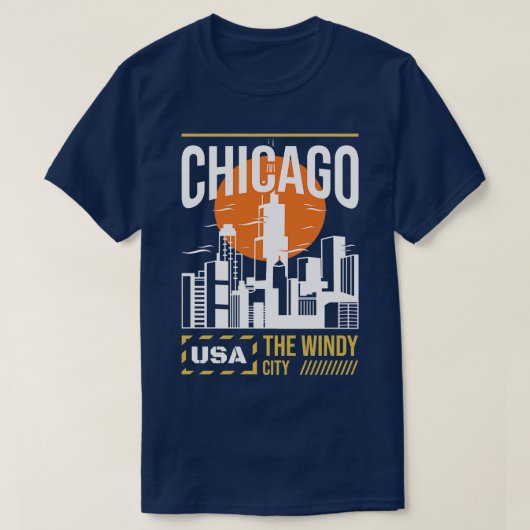 chicago usa de winderige stad TShirt (Design voorkant)