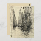 Chicago USA Reizen Briefkaart (Voorkant / Achterkant)