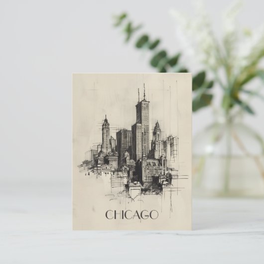 Chicago USA Reizen Briefkaart (Staand voorkant)