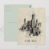 Chicago USA Reizen Briefkaart (Voorkant / Achterkant)
