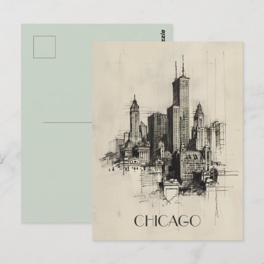 Chicago USA Reizen Briefkaart (Voorkant / Achterkant)