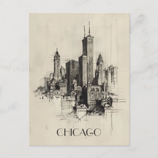 Chicago USA Reizen Briefkaart (Voorkant)