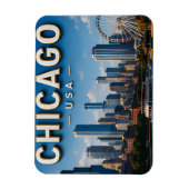 Chicago USA Silhouette Reis Magneet (Verticaal)