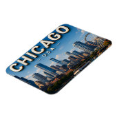 Chicago USA Silhouette Reis Magneet (Linkerzijde)