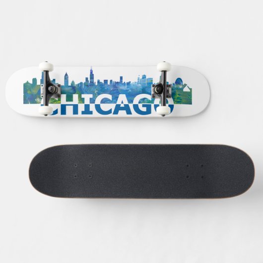 Chicago USA Skyline Skateboard (Horizontaal)