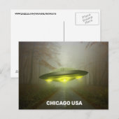CHICAGO USA SPACESHIP UFO ART Briefkaarten (Voorkant / Achterkant)