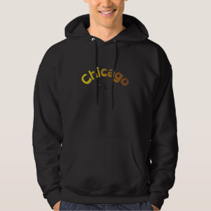 Chicago USA Zwarte Hoodie Urbane Streetwear