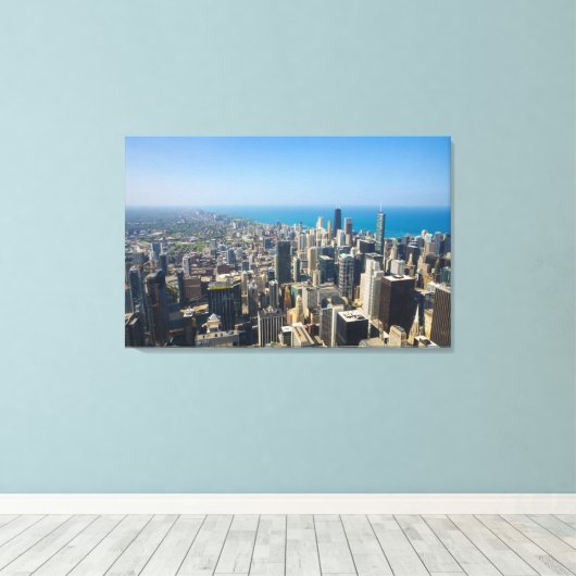 Chicago van boven canvas afdruk (Insitu (Houten vloer))