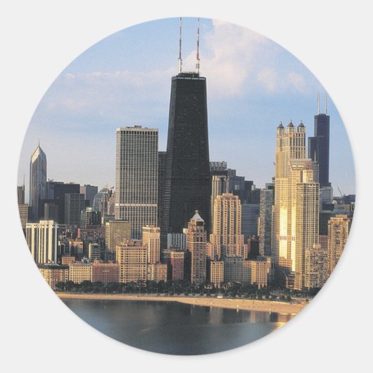 Chicago van Lake Shore Drive Ronde Sticker (Voorkant)