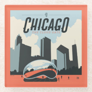 Chicago, Verenigde Staten Millennium Park Glazen Onderzetter