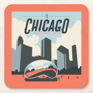Chicago, Verenigde Staten Millennium Park Kartonnen Onderzetters