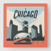 Chicago, Verenigde Staten | Millennium Park Vierkante Klok (Voorkant)