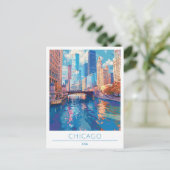 Chicago Verenigde Staten Vintage Travel Briefkaart (Staand voorkant)