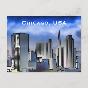 Chicago, Verenigde Staten, Vintage Travel Tourism  Briefkaart