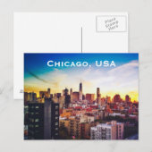 Chicago, Verenigde Staten, Vintage Travel Tourism  Briefkaart (Voorkant / Achterkant)