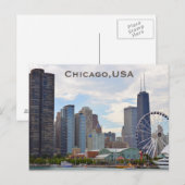 Chicago, Verenigde Staten, Vintage Travel Tourism  Briefkaart (Voorkant / Achterkant)
