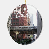 Chicago Verhoogde Loop Trein Vakantie Keramisch Ornament (Links)