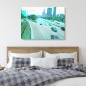 Chicago Verkeer in Gekleurde Folie Canvas Afdruk (Insitu (Slaapkamer))