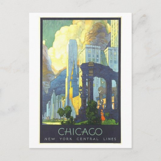 Chicago via New York Central Lines Briefkaart (Voorkant)