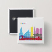 CHICAGO VIERKANTE BUTTON 5,1 CM (Voorkant /achterkant)