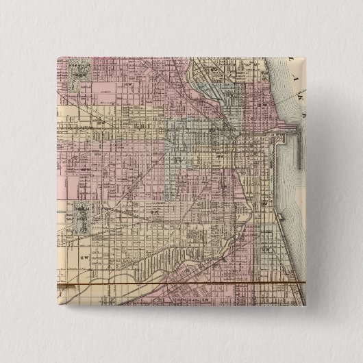 Chicago Vierkante Button 5,1 Cm (Voorkant)