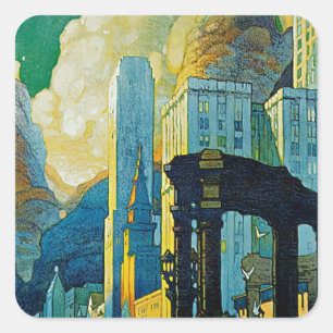 Chicago Vierkante Sticker